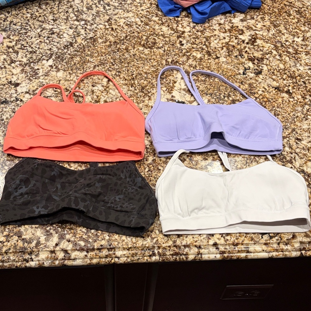 Set of Four Sports lululemon Bras in Various Colors